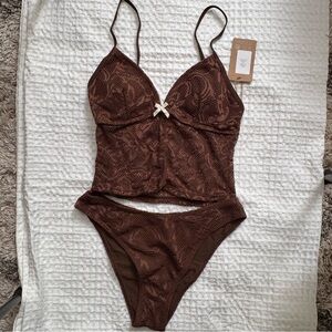 Samiol Chic Brown Lace Bikini Set M 52
